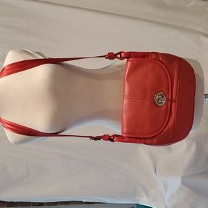 Barr+Barr red pink genuine leather crossbody bag.